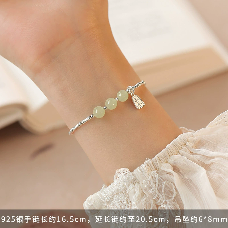 Small design sophisticated bracelet, silver 999 sample, light luxury style