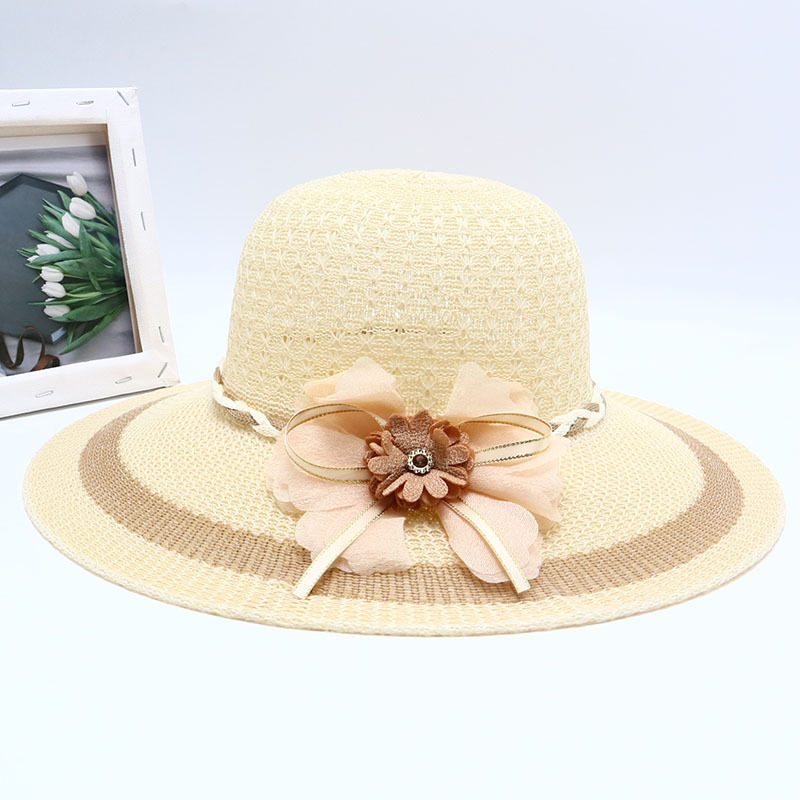 Nuevo sombrero de paja para mujer, sombrero de playa junto al mar, sombrero para el sol de verano de moda salvaje, protector solar, sombrero para el sol de protección UV