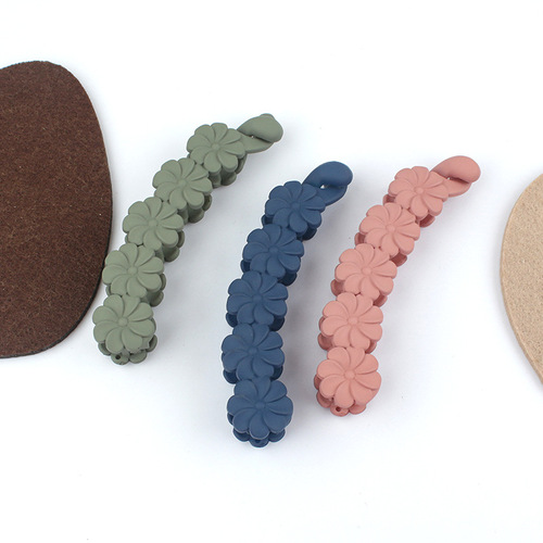 New flower banana clip small hairpin fashionable vertical clip ponytail hairpin anti-slip versatile back of the head hairpin