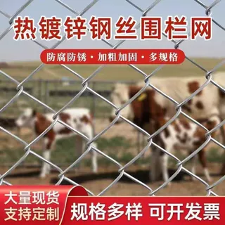 热镀锌铁丝网钢丝勾花网养殖鸡鸭拦牛羊果园围网养狗铁网格钩花网