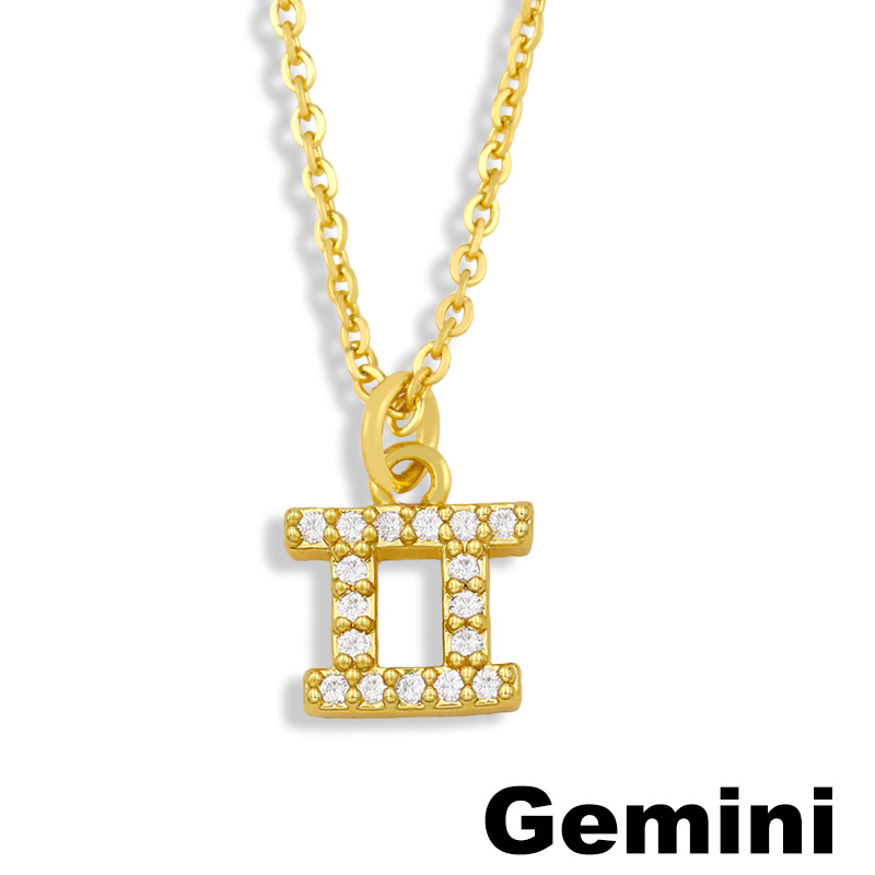 Fashion Twelve Constellation Symbol Pendent Necklace display picture 9