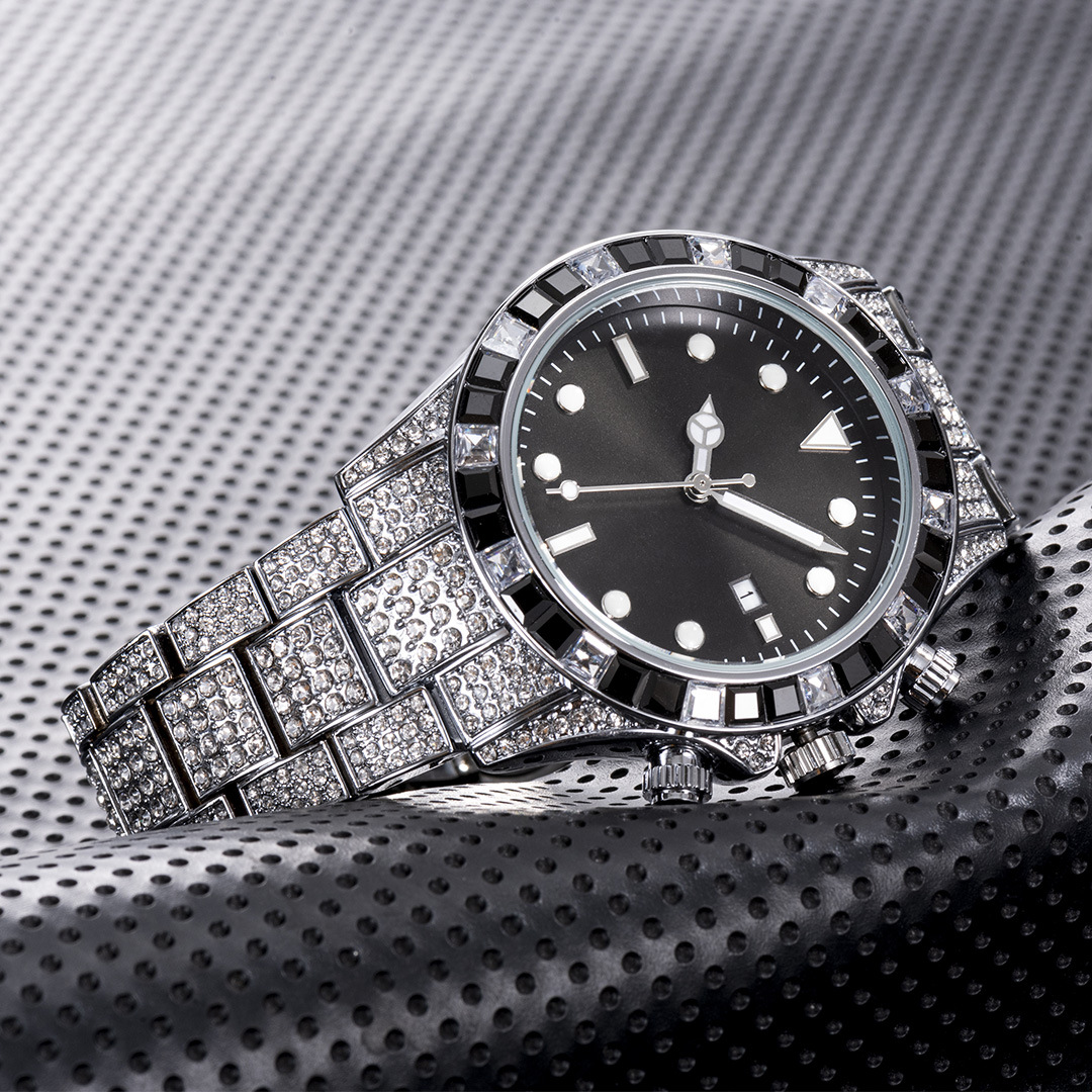 Missfox Men's Mechanical Watch Diamond Daytona Green Dial Luxury_voghion.com