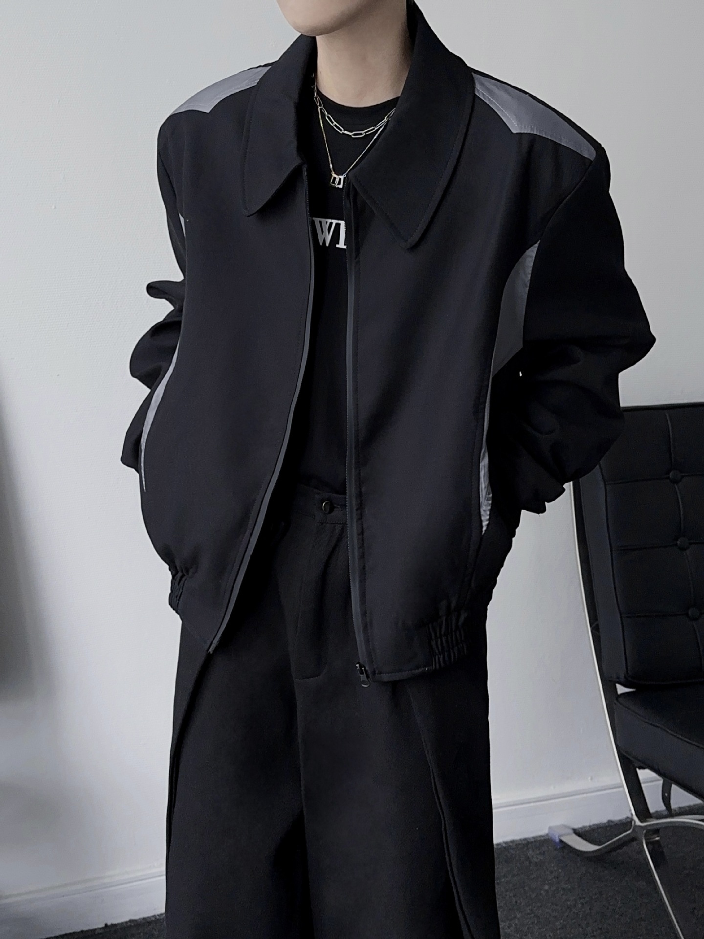 Men's Casual Jacket Lapel Long Sleeved Loose Rugged Style_voghion.com
