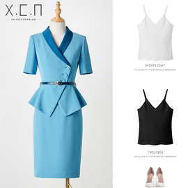 祥春鸟西装连衣裙气质女神范春夏季通勤职业装包臀裙子正装工作服