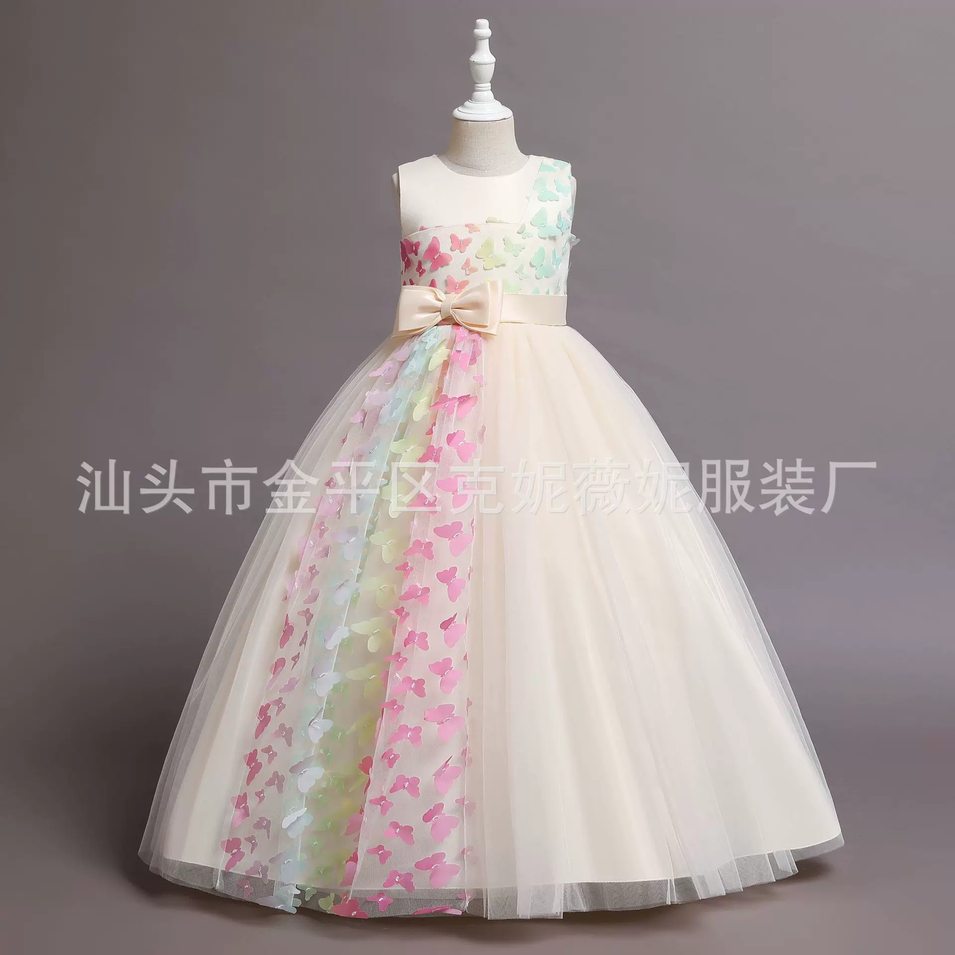 儿童晚礼服女童公主裙高腰无袖小女孩主持人钢琴演出服公主风