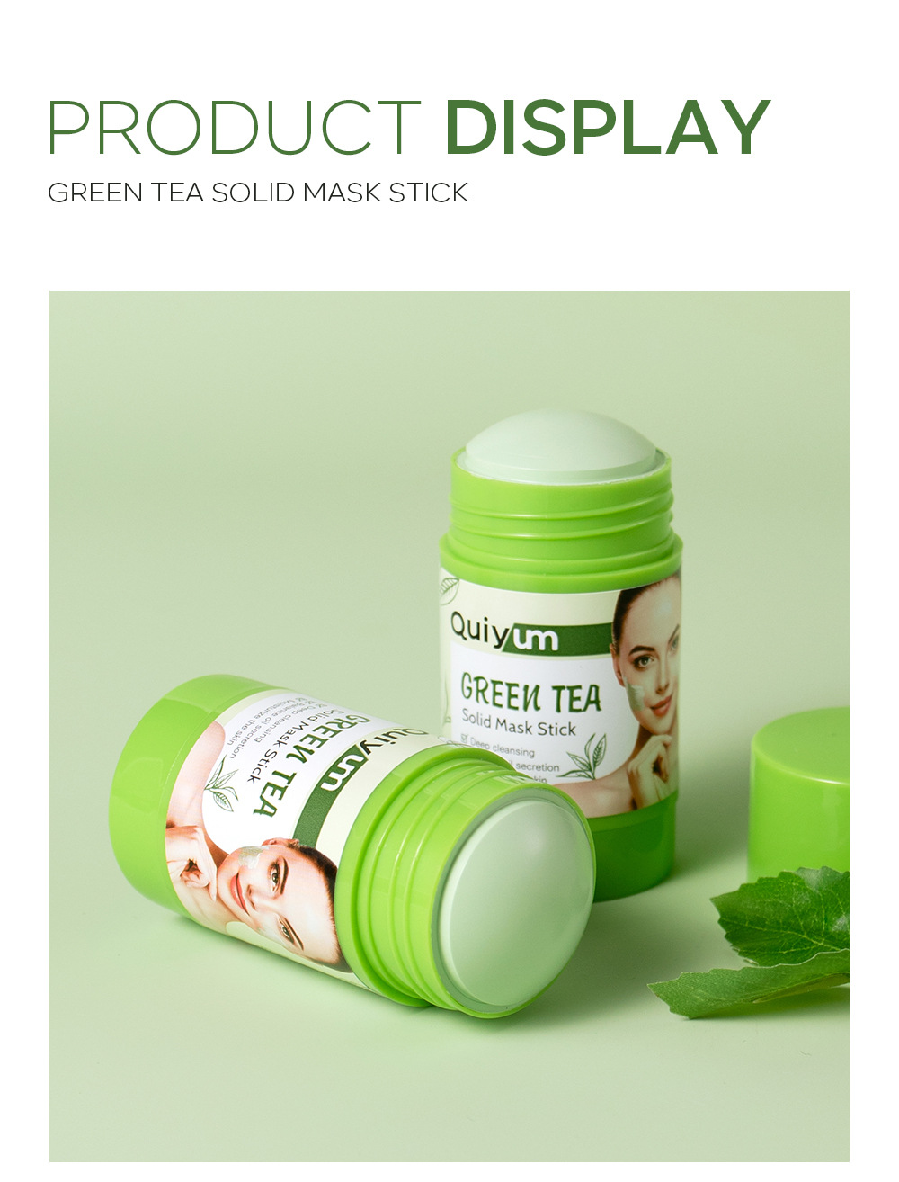 Cross-border QUIYUM Green Tea Solid Mask Stick 40g Hydrating and moisturizing smearing mud Mask manufacturer in stock wholesale undefined