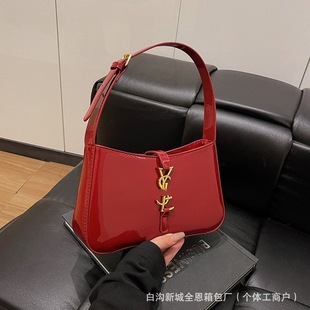Popular European and American Hot Solid Color Underarm Bag Bags Cross-border New French Popular Niche All-match Texped Shoulder Bag