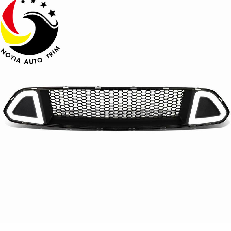 Adecuado para Ford caballo salvaje modificado rejilla de admisión 15-17 Mustang con luz diurna LED superior media red image 6
