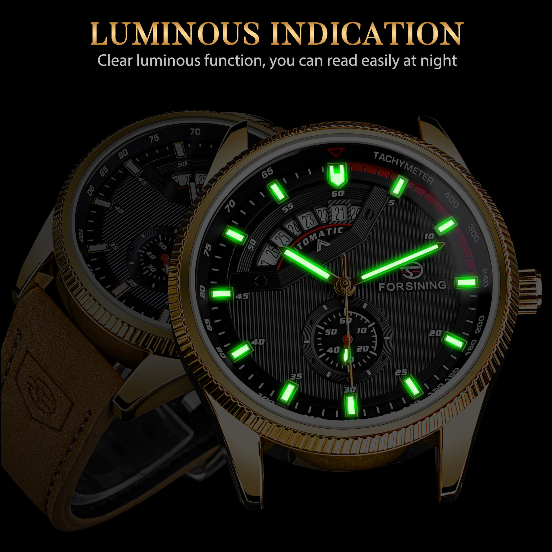 Forsing fully automatic mechanical watch, luminous, fashionable and casual men's watch with calendar new style_voghion.com