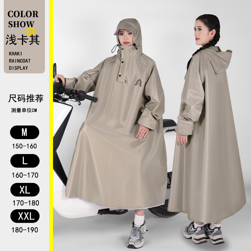 Impermeables con mangas largas, tormenta de cuerpo completo, coche eléctrico, hombres y mujeres engrosados, batería para adultos, coche eléctrico, poncho especial para montar