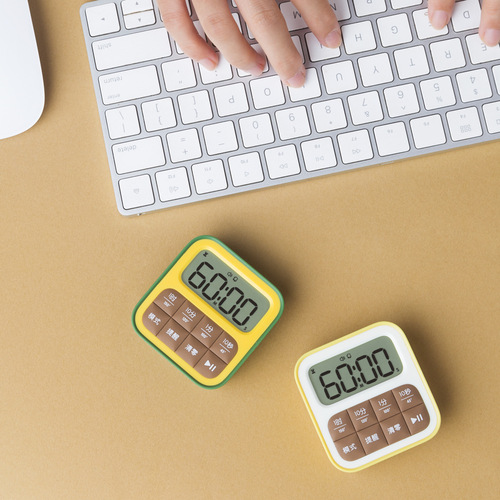 New fruit mini timer kitchen time management children learning planning silent alarm clock magnetic wall hanging