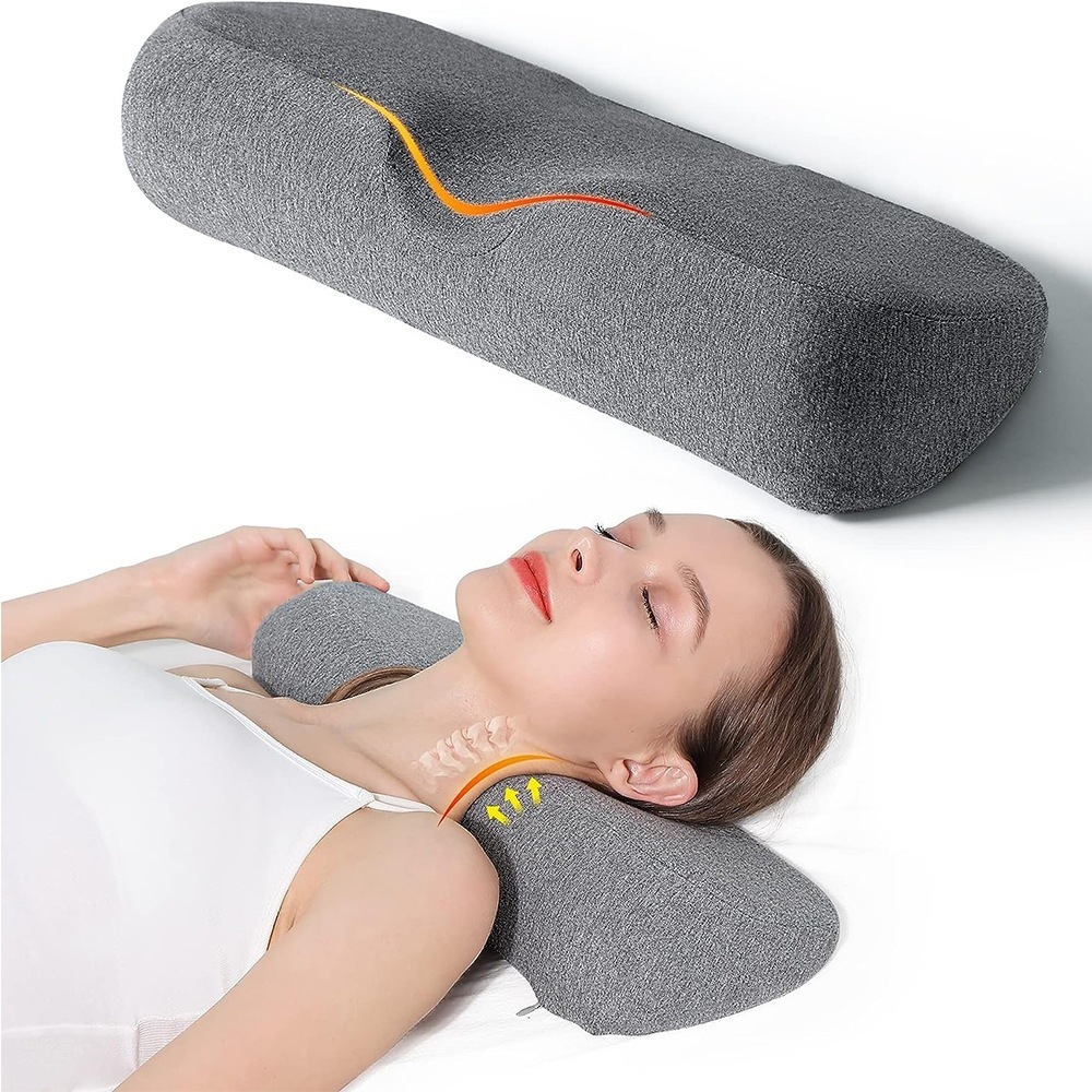 Cross-Border Unisex Cervical Spine Pillow Slow Rebound Memory Foam Neck Support Pillow Spine Correction Supine Sleep Aid Single Pillow