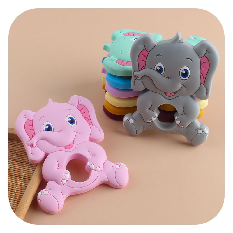 Creativo DIY bebé suministros nueva historieta de silicona elefante juguete teether dientes del bebé moler dientes Shaper