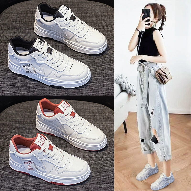 Белые туфли для женщин 2025, весна и осень, новый стиль, студенческая корейская версия, универсальная дышащая корейская версия, повседневная спортивная обувь на толстой подошве, увеличивающая рост