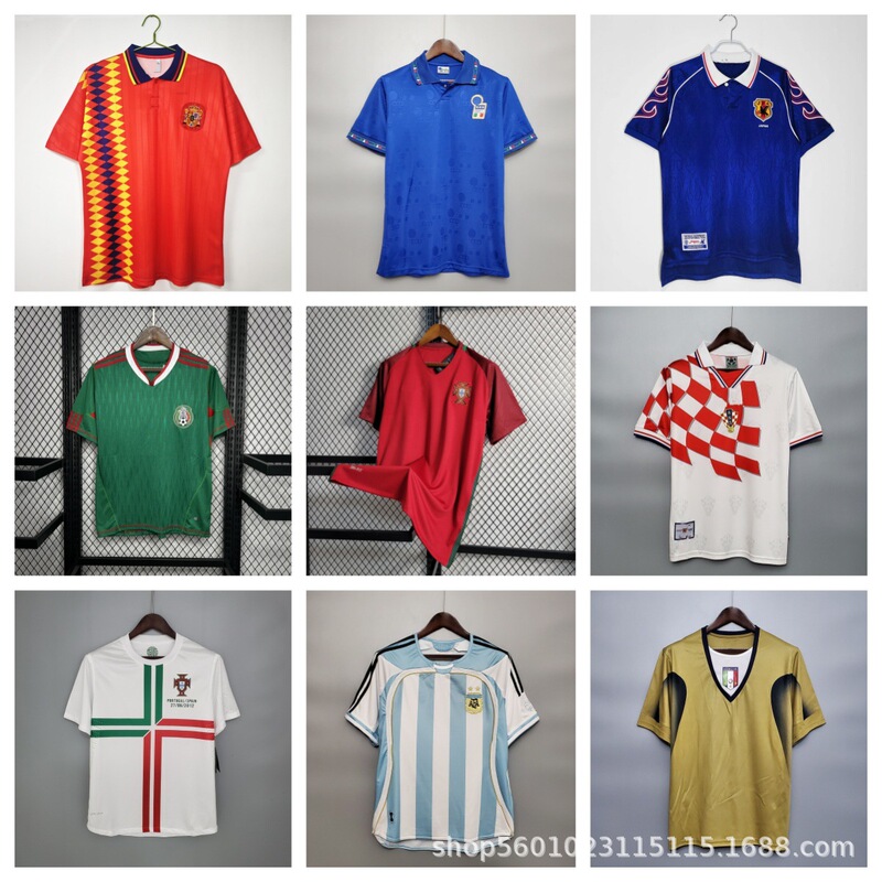 1970-2018 Retro Old National Team Argentina Portugal Spain Italy Jersey Football Uniform Shirt 1970-2018 Retro Old National Team Argentina Portugal Spain Italy Jersey Football Uniform Shirt