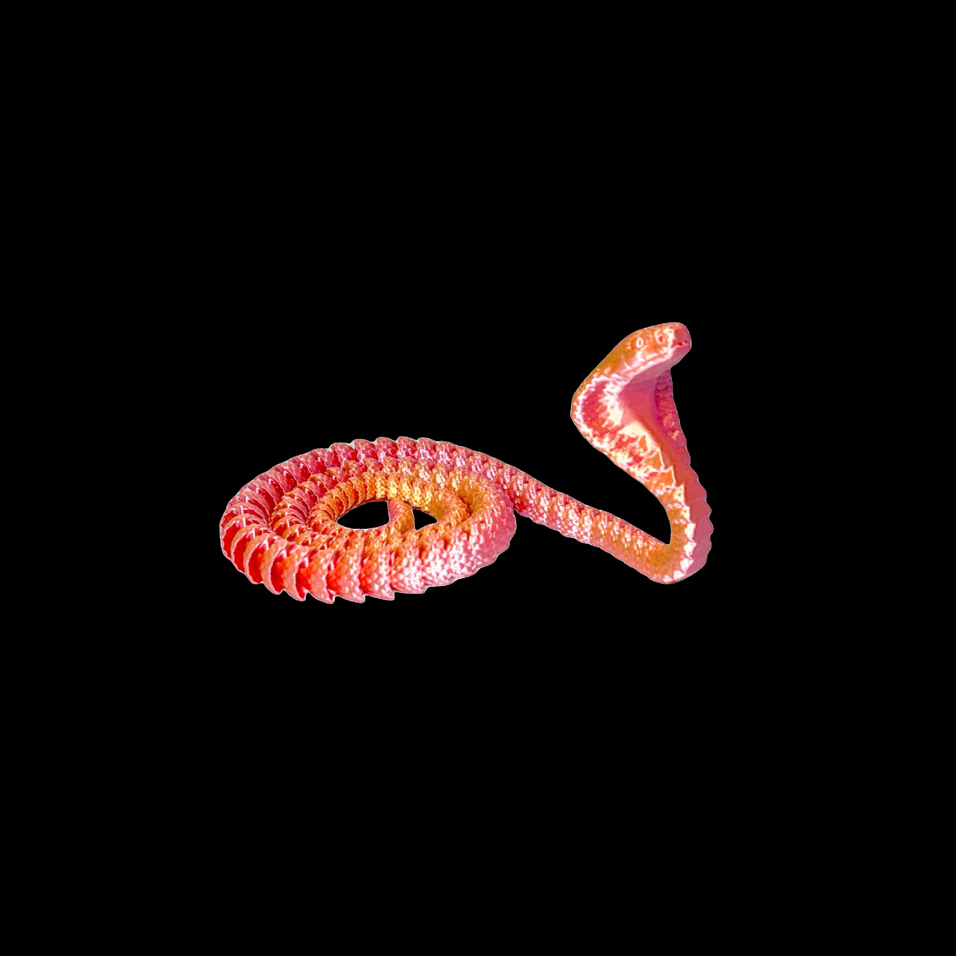 Cobra impresa en 3D transfronteriza, nudillo de oscilación libre, cobra, serpiente real, forma de celebridad de Internet, serpiente de juguete divertida