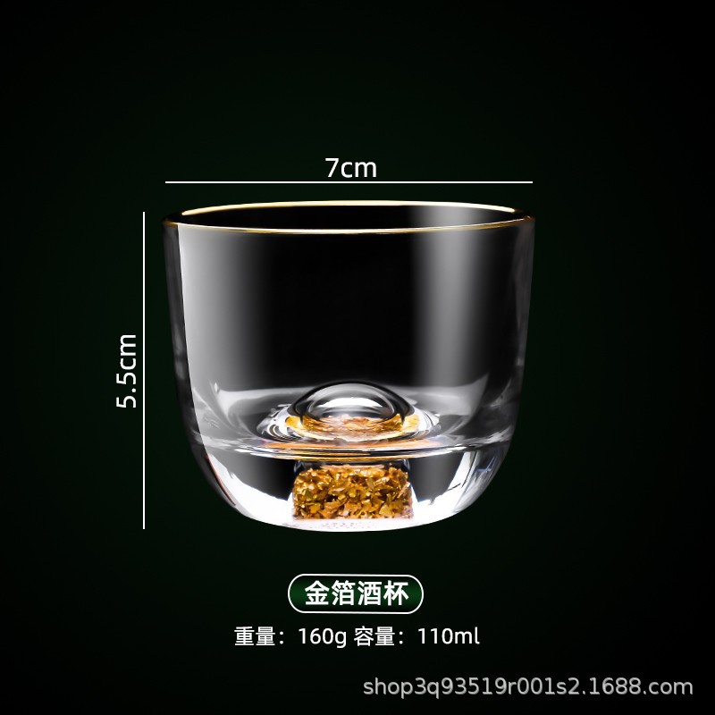 Casa una taza de vino blanco 2 tazas de oro de alto nivel japonés tazas de vino creativas tazas de oro de vidrio iceberg tazas de vino