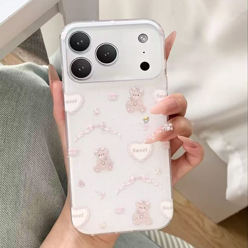 ins风波点爱心小熊适用iPhone17PROMAX手机壳新款16/15/14/13/11|undefined
