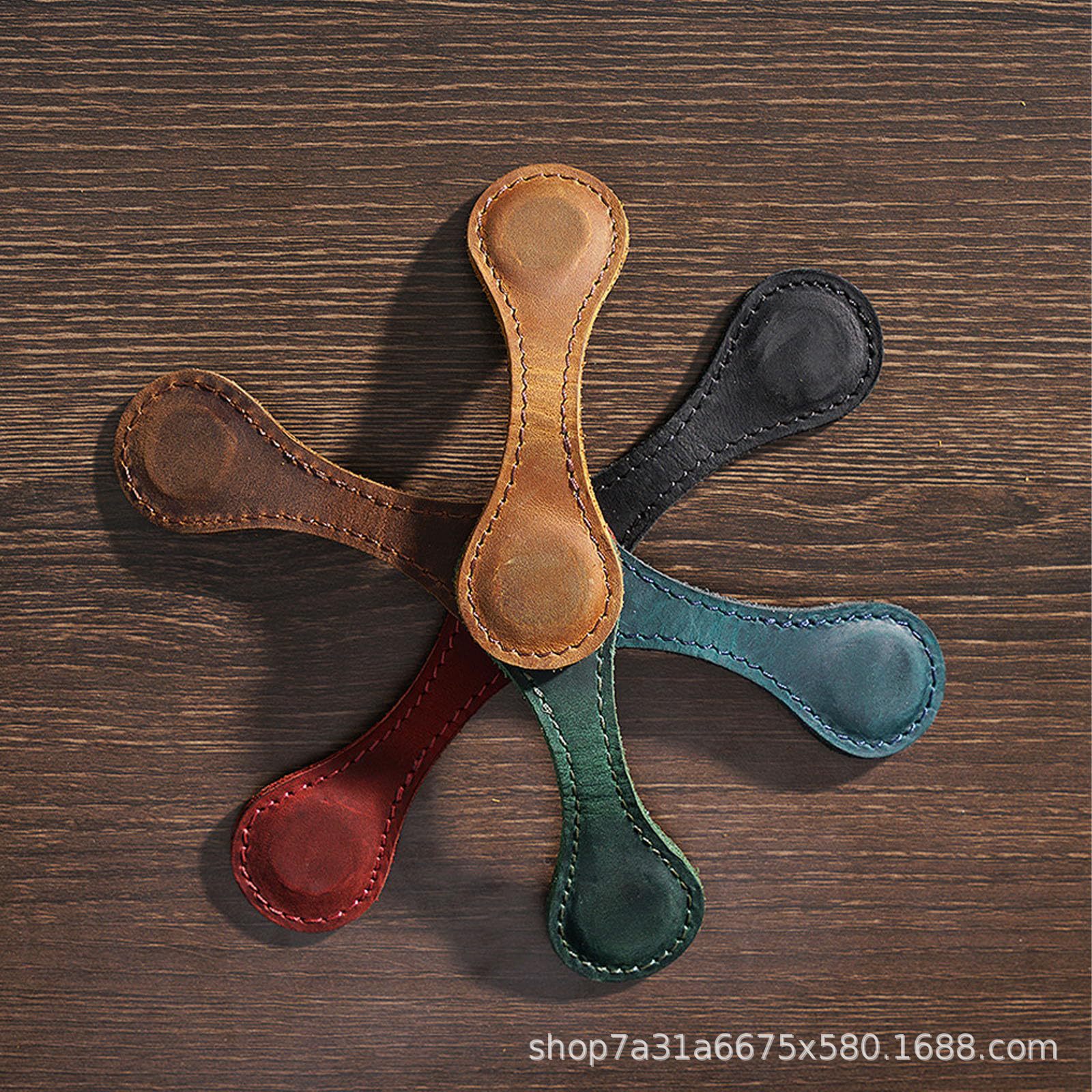 Feideli Amazon caliente de cuero genuino titular de libro magnético retro estudiante marca de lectura marcador titular de la cuenta de mano de doble cara