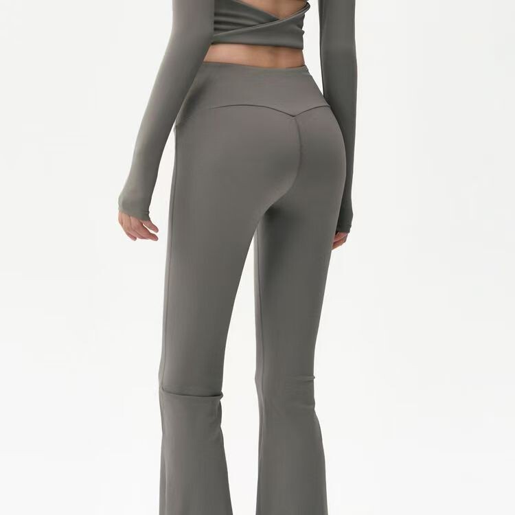 Micro-Flared Yoga Pants for Women, Low-Waist Hip-Lifting Running Sports Pants, New Bell-Bottom Pants, Training Fitness Pants