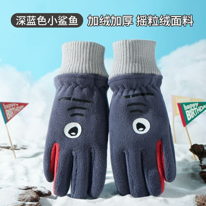 国境を越えた子供用手袋、スキー、サイクリング、冬用、男女学生向け、漫画風、かわいい、厚手、裏起毛、秋冬用、保温、卸売