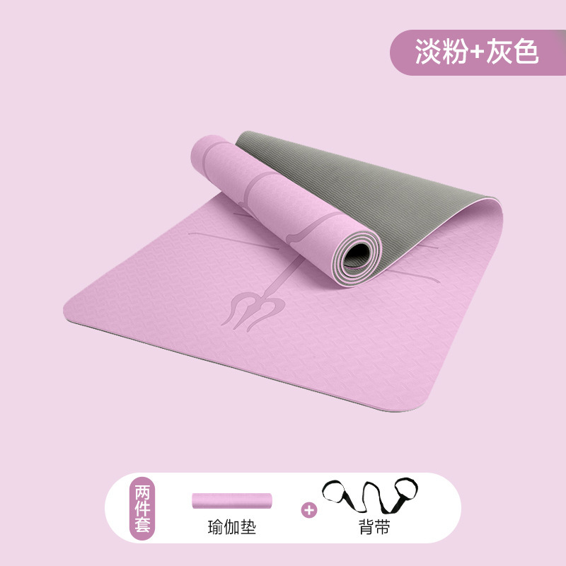メーカー在庫卸売 tpe 拡張 80 センチメートル厚さ 8 ミリメートルポジションラインヨガマット二層二色フィットネスマット|undefined