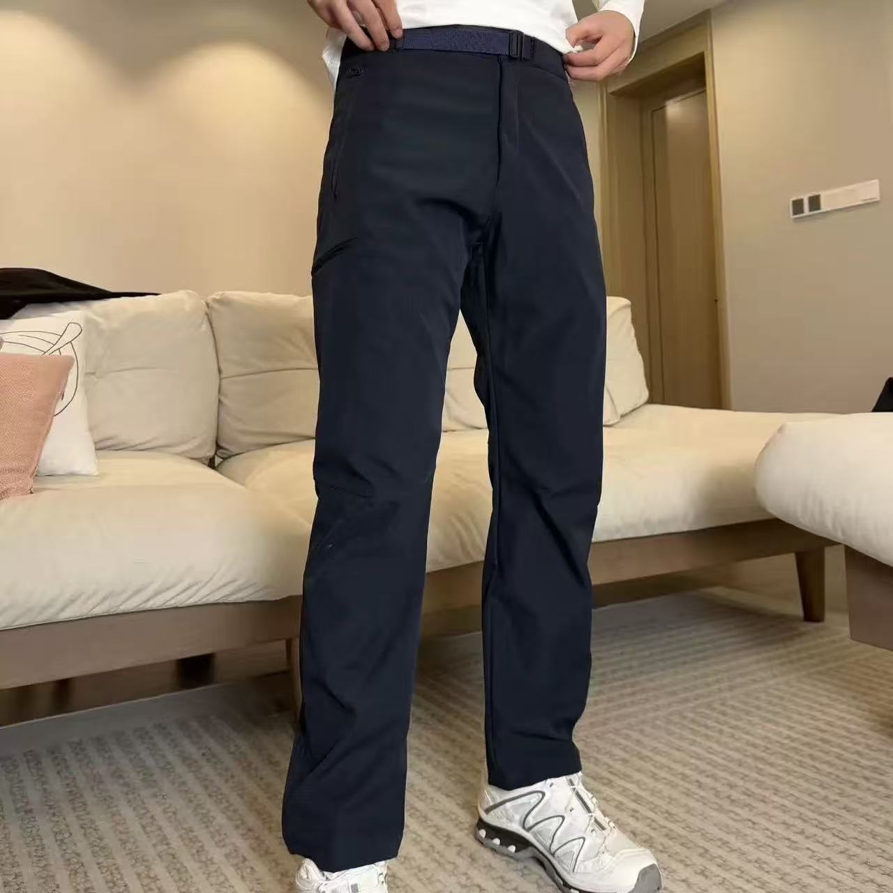 外贸跨境软壳冲锋裤男款春季机能直筒工装裤子户外徒步登山长裤