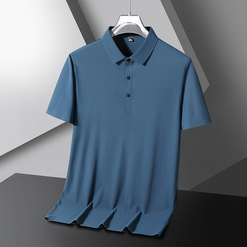 2023 nuevo polo de hombre de verano de color sólido simple chaqueta casual de hombre de gran tamaño con cuello corto