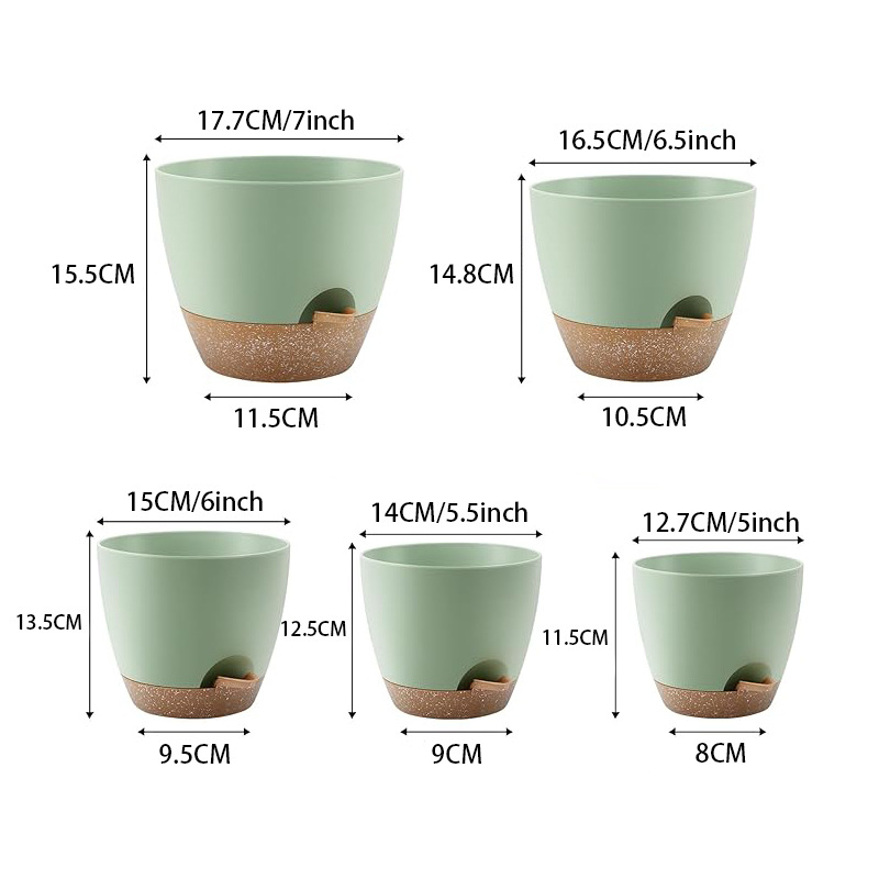 Fábrica directa de Amazon E-commerce lateral agregar agua perezosas autoabsorbente patio de plástico orquídea de colgar rosa verde