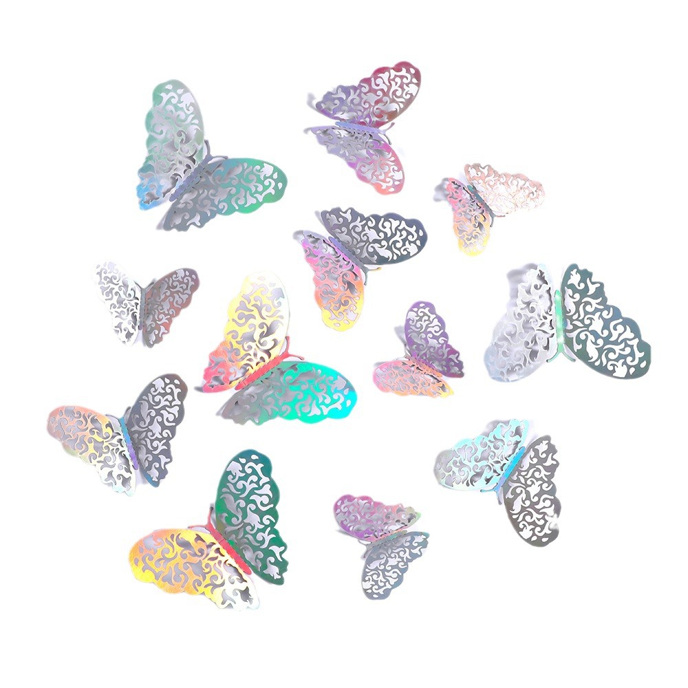 3d Butterfly Wall Stickers Colorful Metallic Decor For Home Party_voghion.com