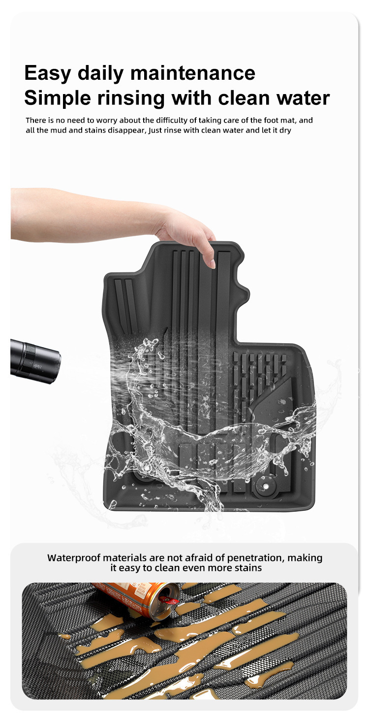Car Floor Mats for 17-24 Mazda CX-5 KF Waterproof TPE