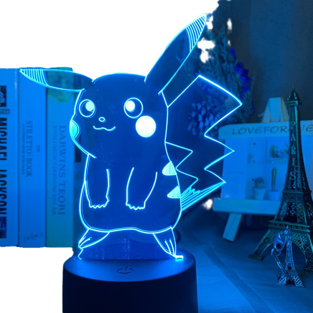 Baokemeng Pikachu 3D luz de la noche LED producto creativo mascota elfo regalo lámpara Mesa mágica bebé