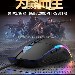 Wrangler Mechanical Gaming E-Sports Mouse Wired Macro Programming Gun Press Computer Office Chicken Silent