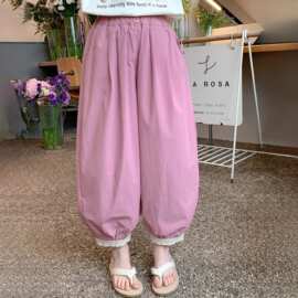 童装女童九分裤夏季新款洋气中大童防蚊裤薄款小女孩夏季休闲裤潮