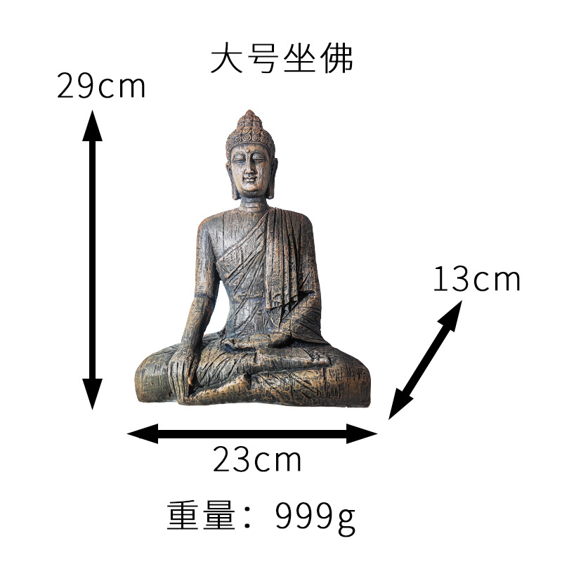 Estatua de Buda acuario paisaje decoración resina decoración creativa nueva sala de estar China gran estatua de Buda decoración pasillo Decoración