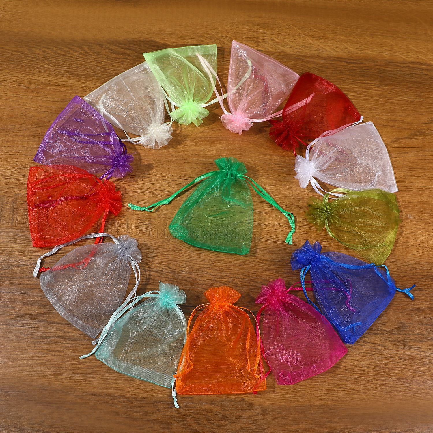 网纱袋子束口抽绳首饰礼品包装收纳小布袋欧根纱袋礼物花束手提