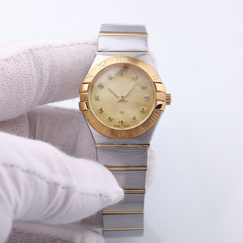 New Women's Imported Quartz Watch Oujia Constellation Pearl Shell Surface 28mm Three-Pin Diamond Calendar Luminous Steel Belt New Women's Imported Quartz Watch Oujia Constellation Pearl Shell Surface 28mm Three-Pin Diamond Calendar Luminous Steel Belt