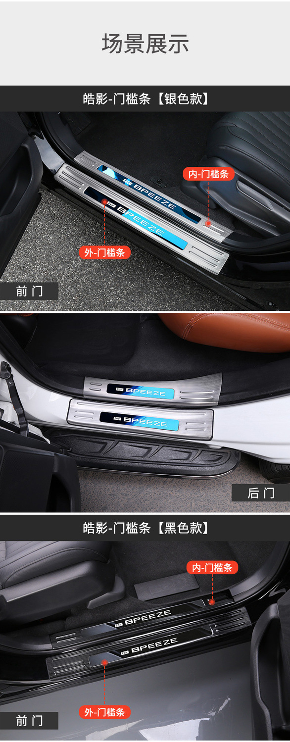 Suitable for Honda crv Door Sill Strip Stainless Steel Welcome Pedal Protection Sticker Modified Decorative Trunk Guard Anti-scratch Protection