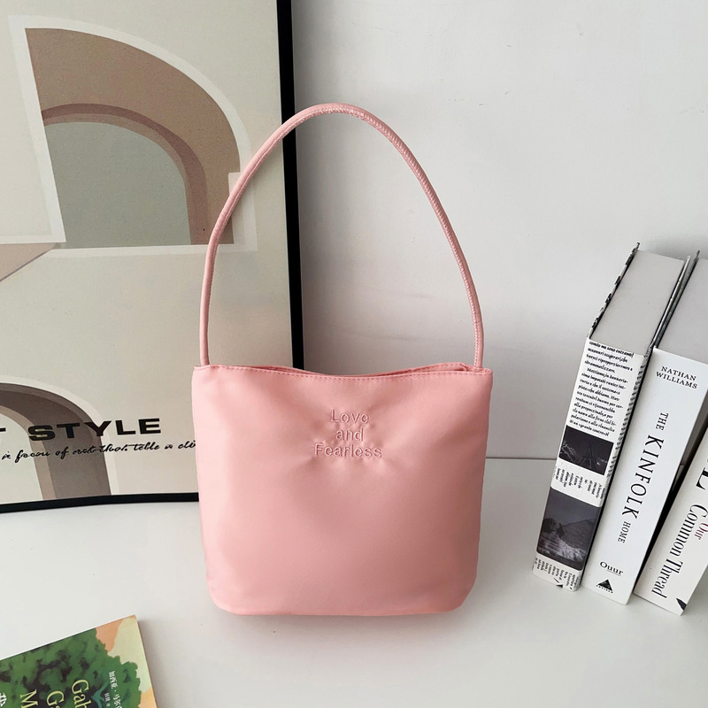 Souvenir Korean Handbag for Women, Nylon Fabric Original Women's Bag, Fashionable Embroidered Underarm Bag, Versatile Shoulder Bag