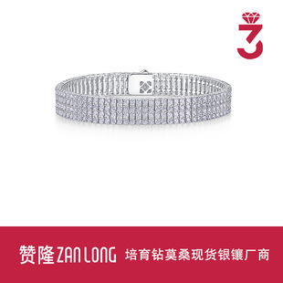 European and American Cross-Border Hot-Selling Moissanite Bracelet Simple and Sparkling 18K Gold-Plated Luxury Personalized S925 Sterling Silver Jewelry Tennis Ball
