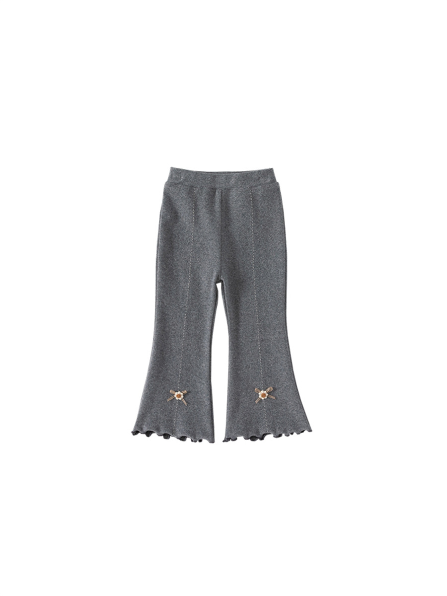 Youbao ropa para niños niña versión coreana de las polainas de las niñas de punto elástico primavera y otoño pantalones para niños pantalones acampanados QK22085