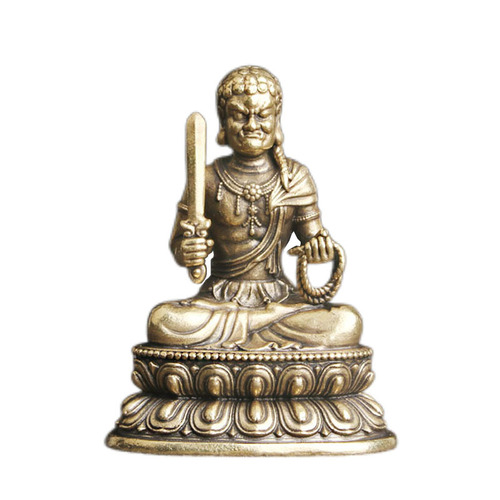 Retro brass Fudo Ming King Buddha statue desktop ornaments religious worship statues handicrafts collection old copper wholesale