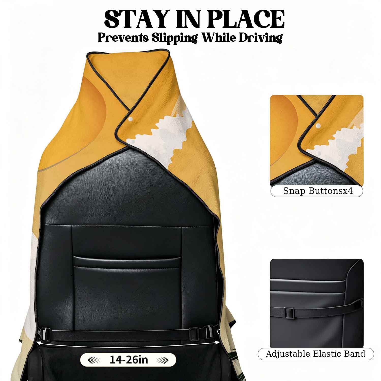 Summer bath towel and car seat cover 2-in-1, ultra-fine fiber outdoor beach and car dual-use universal seat cushion