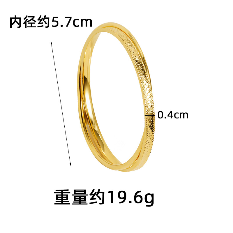 Vietnam Sha Jin no se desvanece durante mucho tiempo, el patrón de escamas de pescado antiguo de doble anillo cerrado pulsera de joyería de alta calidad para mujeres.
