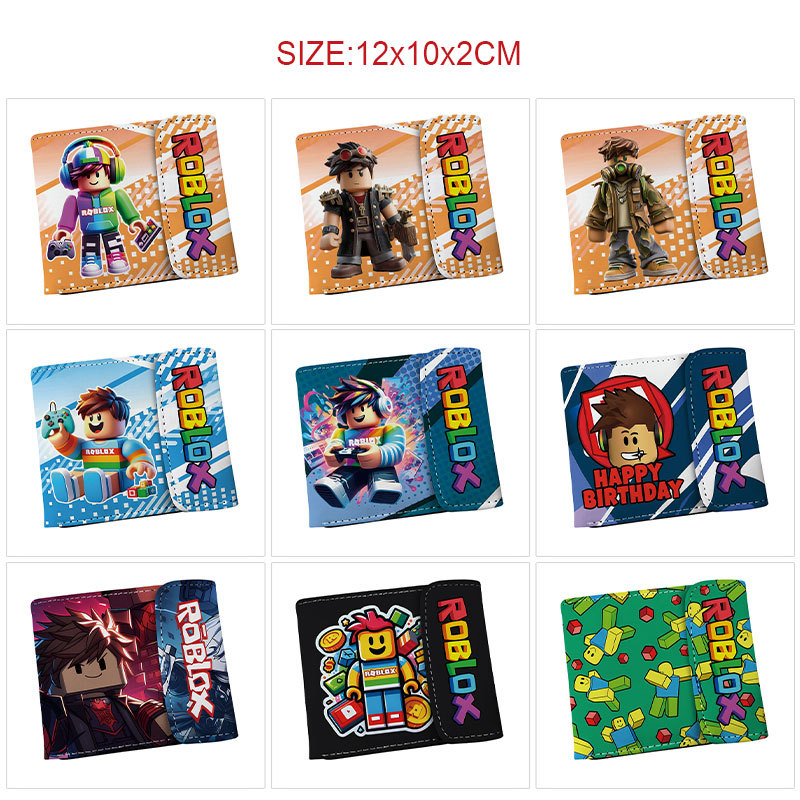 Roblox virtual world peripheral wallet printed PU leather short…
