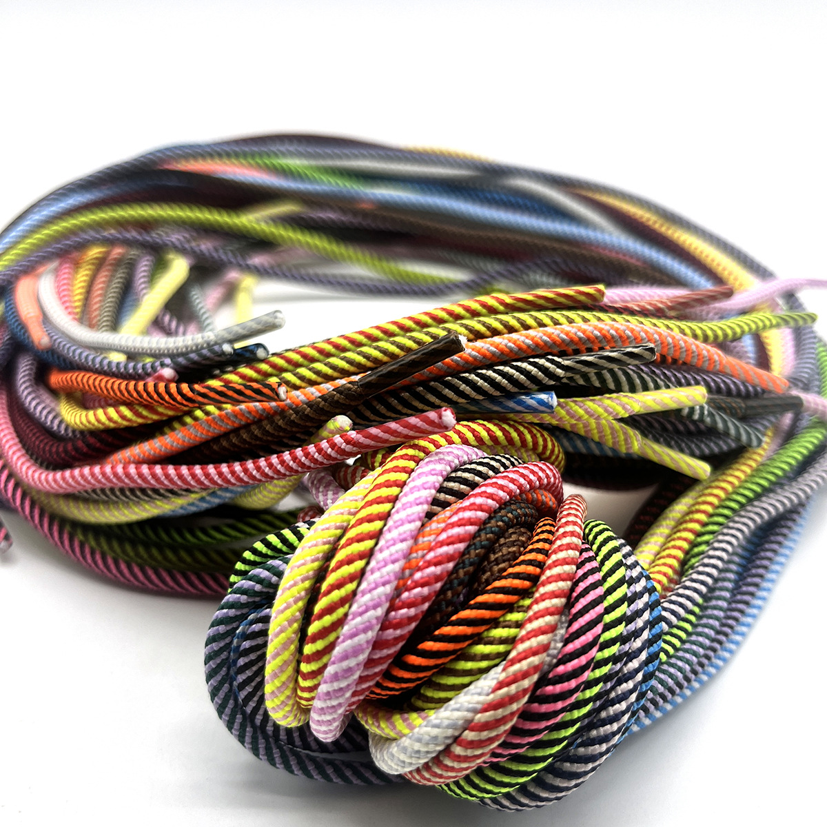 48 colores spot 3mm poliéster zebra patrón de cifrado paquete de cordón de zapatos redondo cuerda de rosca de bolso de teléfono móvil