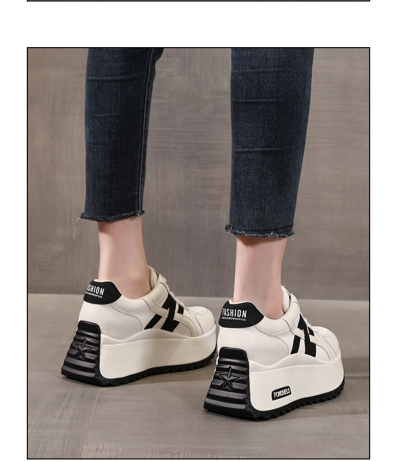 Giày sneaker nữ đế dày tăng chiều cao phong cách Đức Huấn — Cơm trắng mơ chi tiết 13