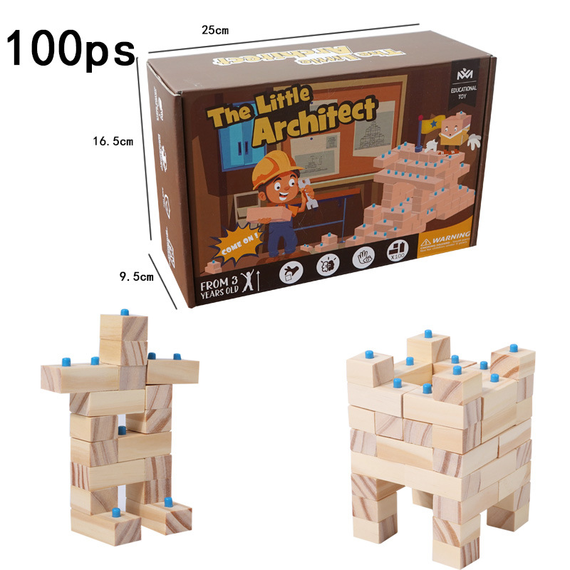 Bloques de construcción de madera para niños ensamblaje creativo de bloques de construcción de construcción puzzle de construcción de mano juegos cerebrales