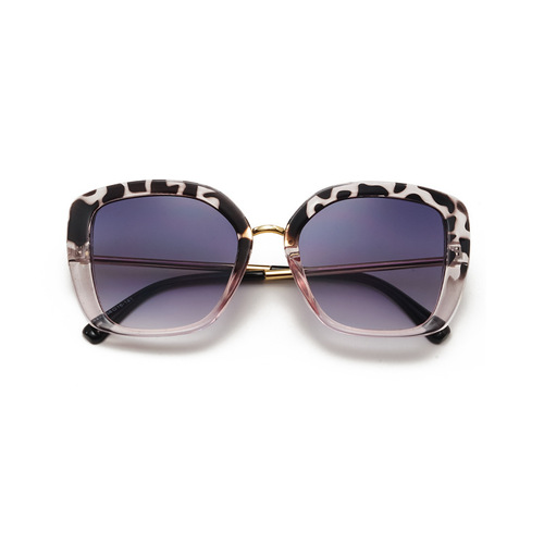 新款欧美时尚猫眼大方框太阳眼镜防紫外线金属墨镜女跨境网红遮阳