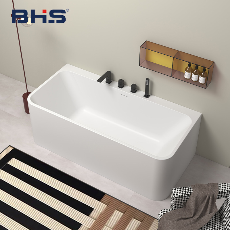 Beihongsi Pmma Artificial Stone Bathtub One-Piece Freestanding Adult Hotel Project Homestay Indoor Light Luxury